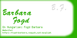 barbara fogd business card